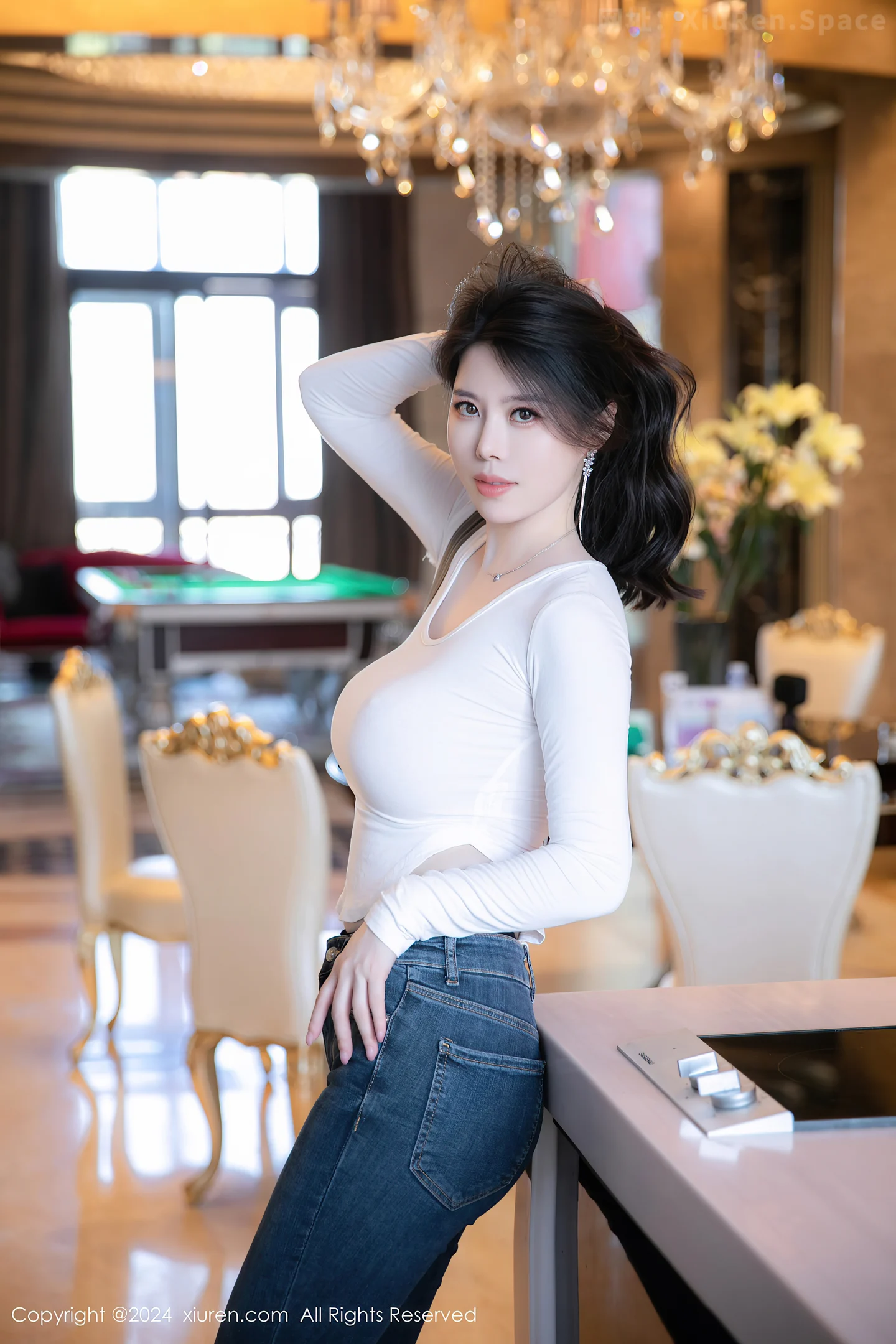 图片[3]-[XiuRen秀人网]VOL.8618 模特白茹雪性感白T恤配牛仔长裤露超薄黑丝秀丰腴身材诱惑写真82P-秀人网官方网站